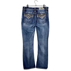 Vtg Y2K Miss Me Loose Fit Bedazzled Sequin Faded Grunge Mcbling Mid Rise Jeans
